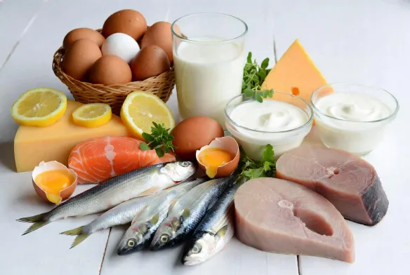 Yumurta, baklagil ve yoğurt gibi protein kaynakları